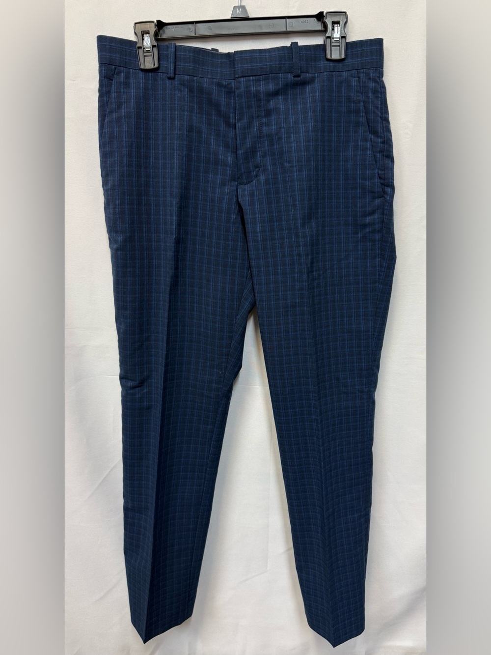 Perry Ellis Navy Blue Windowpane Dress Pants